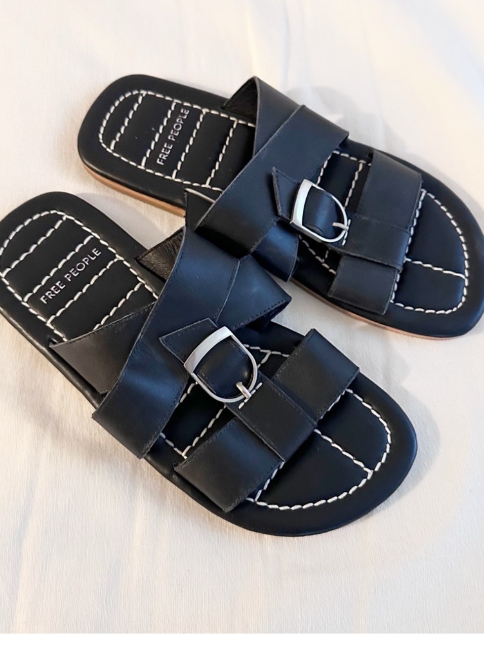 Nwob Free People Black Sloan Buckle Sandals Sz: 7 — image 5 of 7